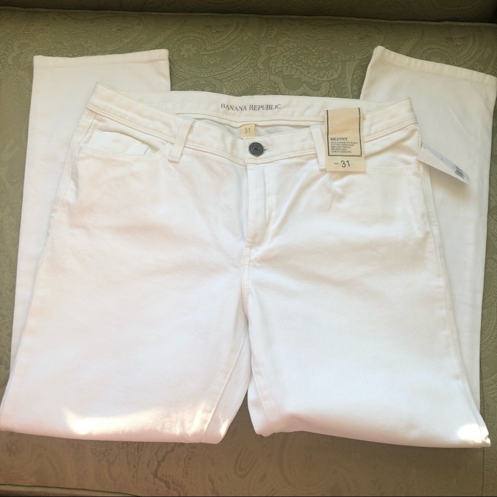 NWT Banana Republic White Skinny Jeans Size 31